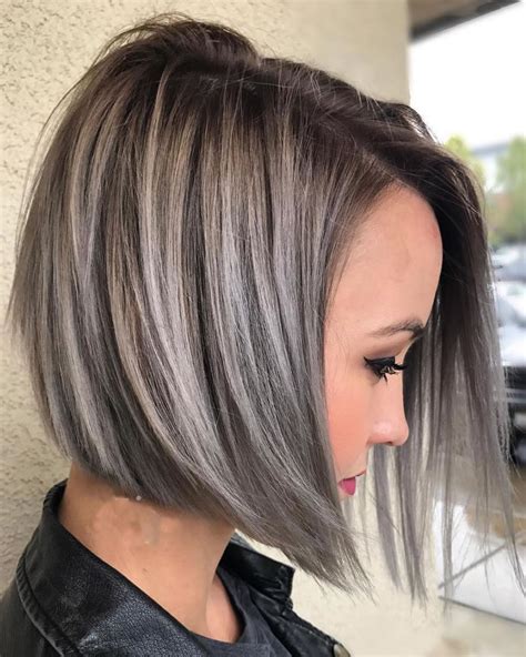 Also, your hair may appear too thick and dried out, white adds. Asymmetrical Short Haircuts with Balayage Highlights 2018 ...