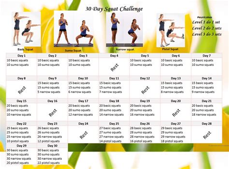 day squat challenge calendar printable calendar