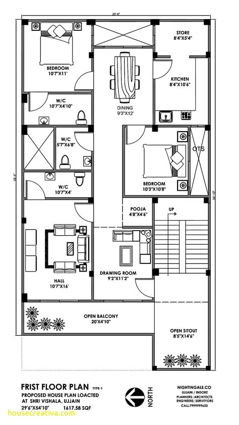 Contemporary house plans one story | 90+ kerala house plans with cost. 30x50 3BHK House Plan 1500sqft | Little house plans ...
