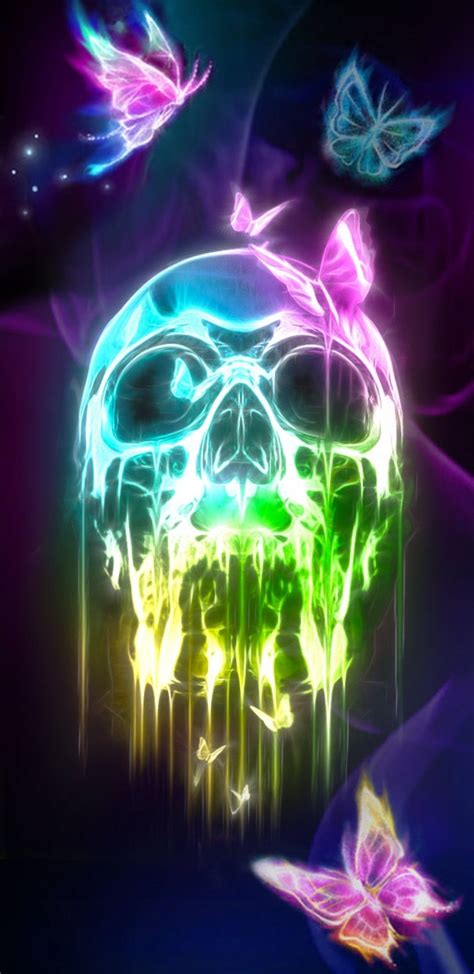 Neon Cool Skull Backgrounds Eperka