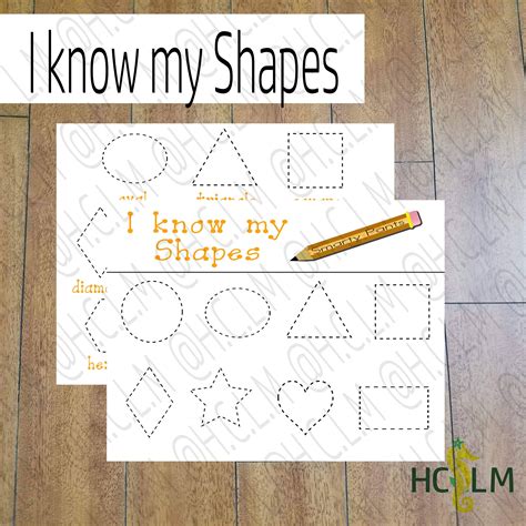 I Know My Shapes Kids Tracing Sheet Shapes Tracing Sheet Etsy In 2020