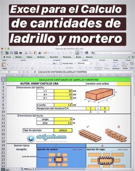 Excel Para El Calculo De Cantidades De Ladrillo Y Mortero Civilgeeks