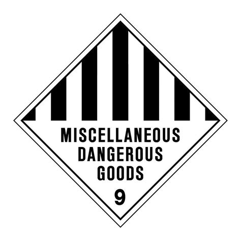 Miscellaneous Dangerous Goods 9 270mmx270mm Ausworkwear And Safety