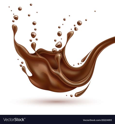 Realistic Chocolate Splash Liquid Whirl Royalty Free Vector