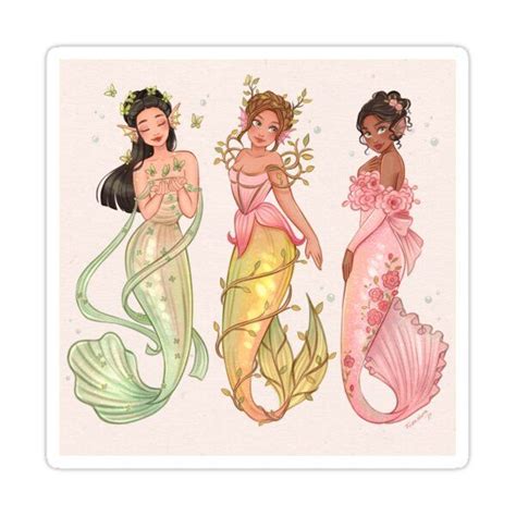 Nature Mermaids Sticker By Artbykika In 2023 Mermaid Artwork Mermaid