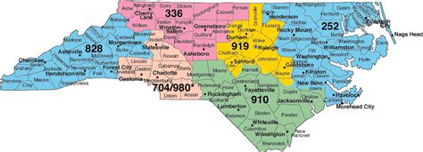 North Carolina Area Code Map Map Of The Usa With State Names