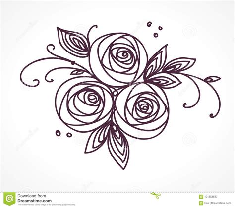 Lezione 8 de il fiorista: Mazzo Del Fiore Disegno Stilizzato Della Mano Delle Rose ...