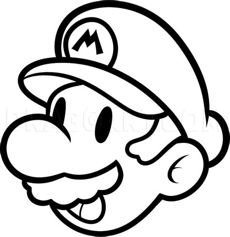How To Draw Mario Easy Coloring Page Trace Drawing