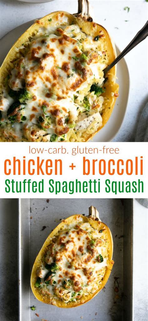 Chicken And Broccoli Stuffed Spaghetti Squash Healthyrecipes