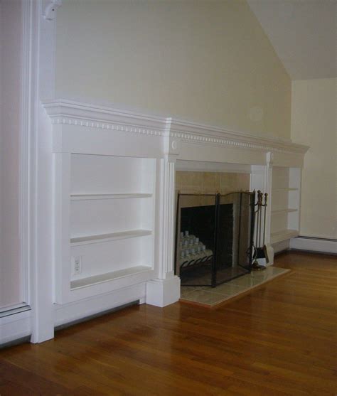 This distressed fireplace mantel is custom made just for you. Custom Fireplace Mantels And Built-In Bookcases by Blair ...