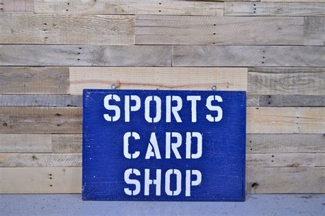 Vintage Sports Card Shop Sign Wooden Sports Sign By Scoutandforge