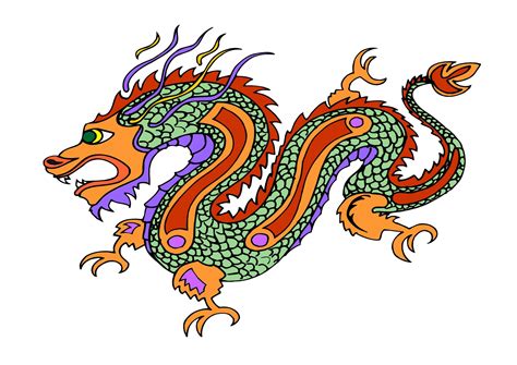 Added Colors Chinese Dragon Chinese New Year Dragon Dragon Drawing