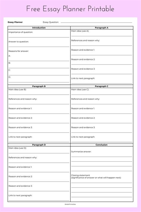 King's college london, department of education and professional studies,. Free Essay Planner Printable #free #printable # ...