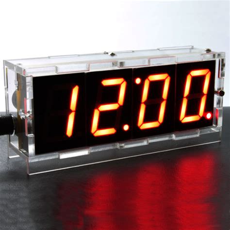 Do It Yourself Digital Led Clock Kit W Protective Case Led Watch Stop