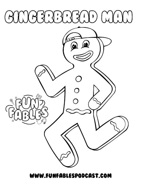 The Gingerbread Man Colouring in Page – Fun Fables – Bedtime Stories
