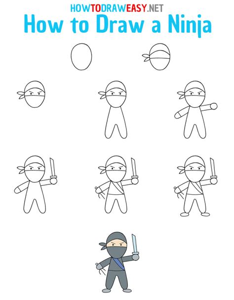 How To Draw A Ninja For Kids How To Draw Easy