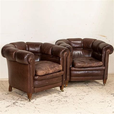 Check out our barrel chair vintage selection for the very best in unique or custom, handmade pieces from our chairs & ottomans shops. Pair of Vintage Leather Barrel Arm Chairs Club Chairs, England