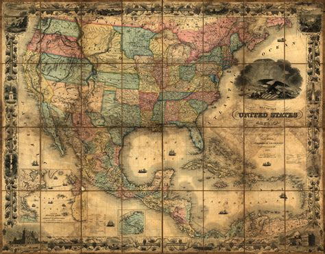 Map Of Usa Vintage Topographic Map Of Usa With States