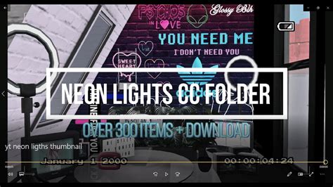 The Sims 4 All Of My Neon Wall Light Cc Folder Download 331