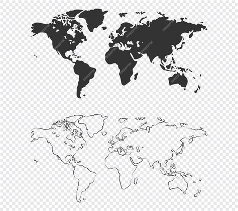 Premium Vector Hand Drawn World Maps