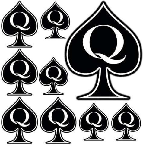 Temporary Tattoo Set Bbc Queen Of Spades Etsy