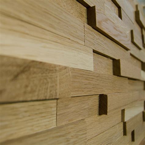 Wallure Striped Oak Narrow Sleek Natural Wooden Wall Panel