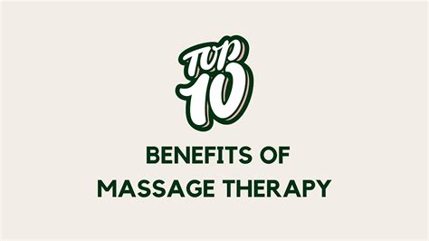 Top 10 Benefits Of Massage Therapy