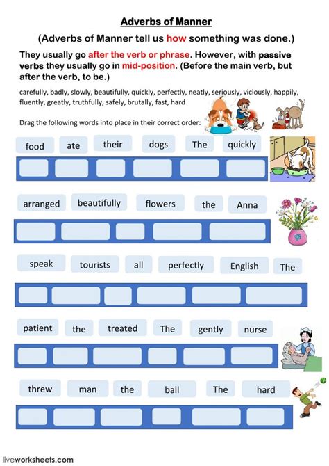 Adverbs Of Manner English As A Second Language Esl Worksheet You Can Do The Exercises Online
