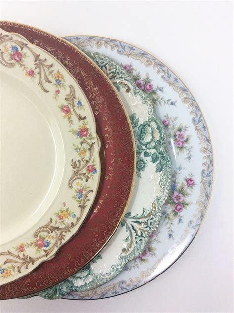 Set Of 5 Vintage Mismatched China Dinner Plates Wedding Bridal Etsy