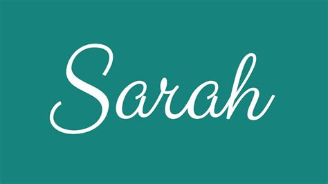 Learn How To Sign The Name Sarah Stylishly In Cursive Writing Youtube
