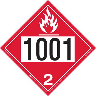 Un Hazard Class Flammable Gas Permanent Self Stick Vinyl Icc