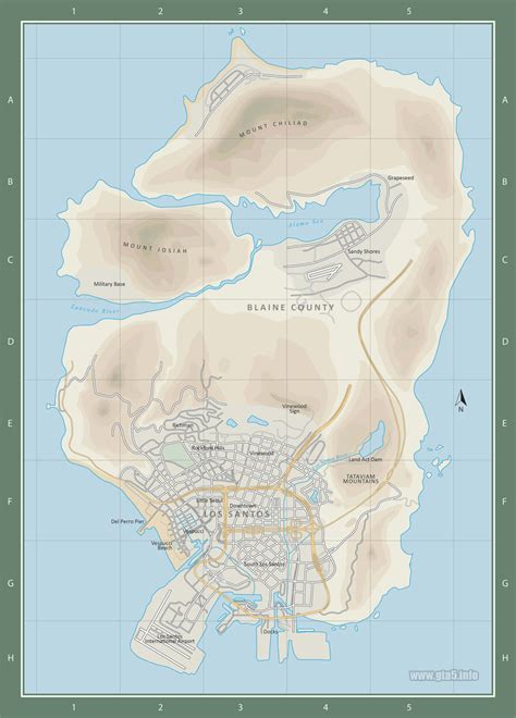 Gta 5 Map Los Santos The Map Of Grand Theft Auto V