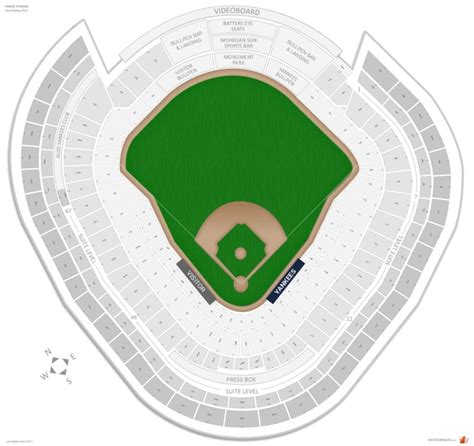 Kauffman Stadium Seating Chart With Rows Yankee Stadium Seating