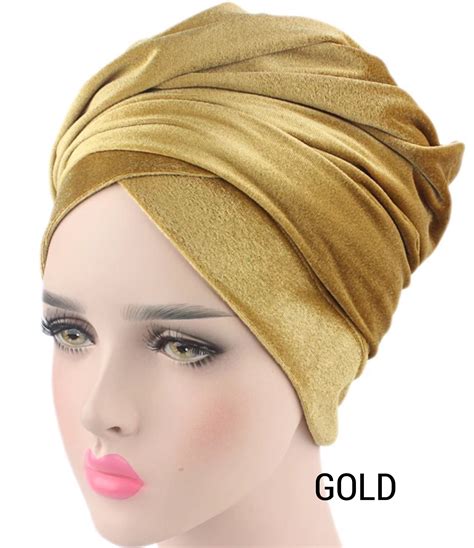 Value Velvet Head Wrap Pre Sewn Turban Pre Tied Head Wrap Boho Head Wrap Head Wrap For Women