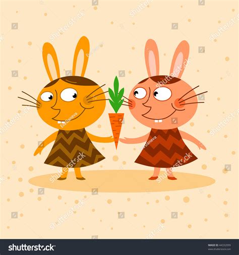 Rabbits Carrot Vector Stock Vector Royalty Free 44332099 Shutterstock