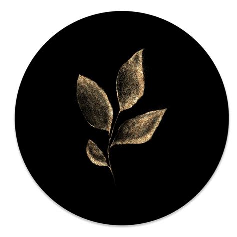 Muurcirkel Leaf Gold Black By Noth