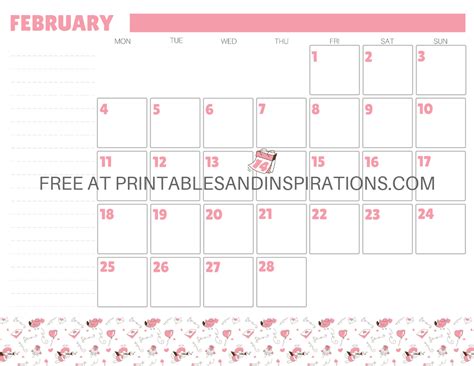 February 2019 Calendars Valentine Printables Printables And