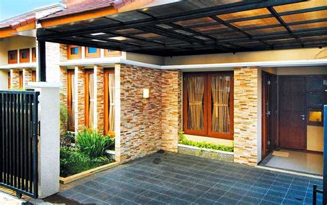 15 desain rumah minimalis dengan batu alam. model teras rumah masa kini batu alam - Desain Rumah Minimalis