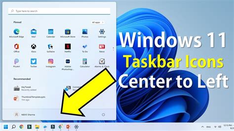 Move Windows 11 Taskbar Icons Center To Left Youtube