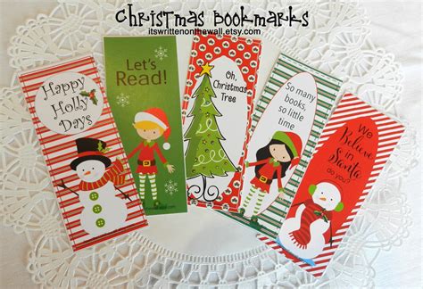 Its Written On The Wall 12 Different Christmas Bookmarks For Your