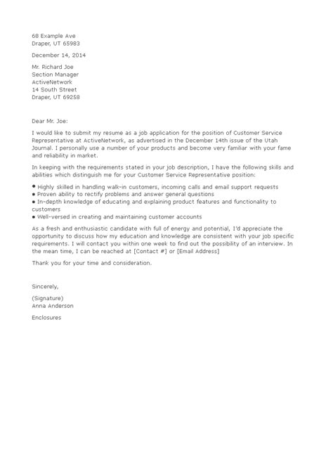 Customer Service Rep Cover Letter Entry Level Templates At