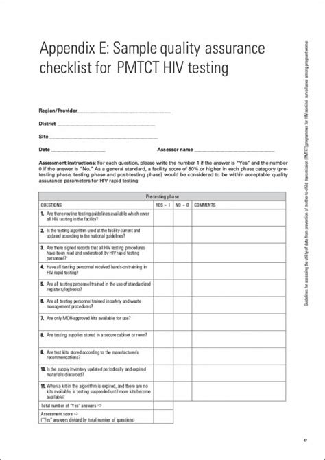 Quality Control Checklist Template Checklists Ensure Quality At All Times Ph