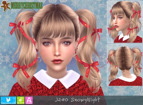 J240 Snowynight Hair P At Newsea Sims 4 Sims 4 Updates