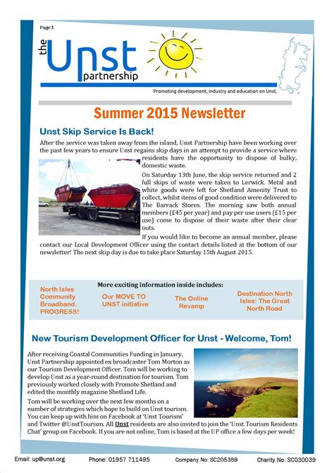 Unst Partnership Summer Newsletter 2015 - UNST: The Island Above All Others