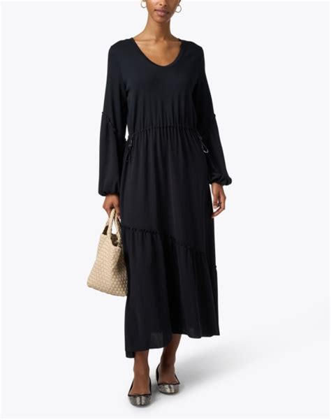 Black Relaxed Maxi Dress Marc Cain Sports