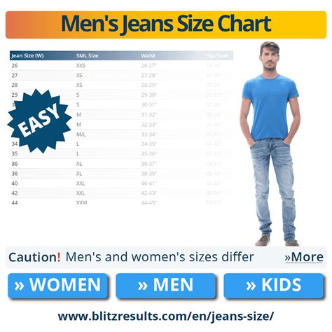 1 Jean Size Chart And Converter Width Length 2023