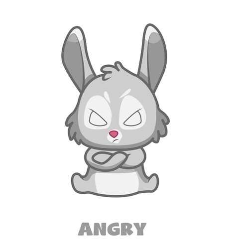 Premium Vector Cute Bunny Rabbit Mascot Cartoon Character Angry