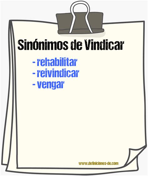 Sinónimos De Vindicar