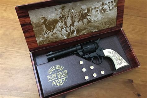 Colt 45 Peacemaker Replica Gun Black With Snake Grips
