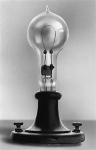 Image result for 1879 - Thomas Edison invented the electric incandescent lamp.